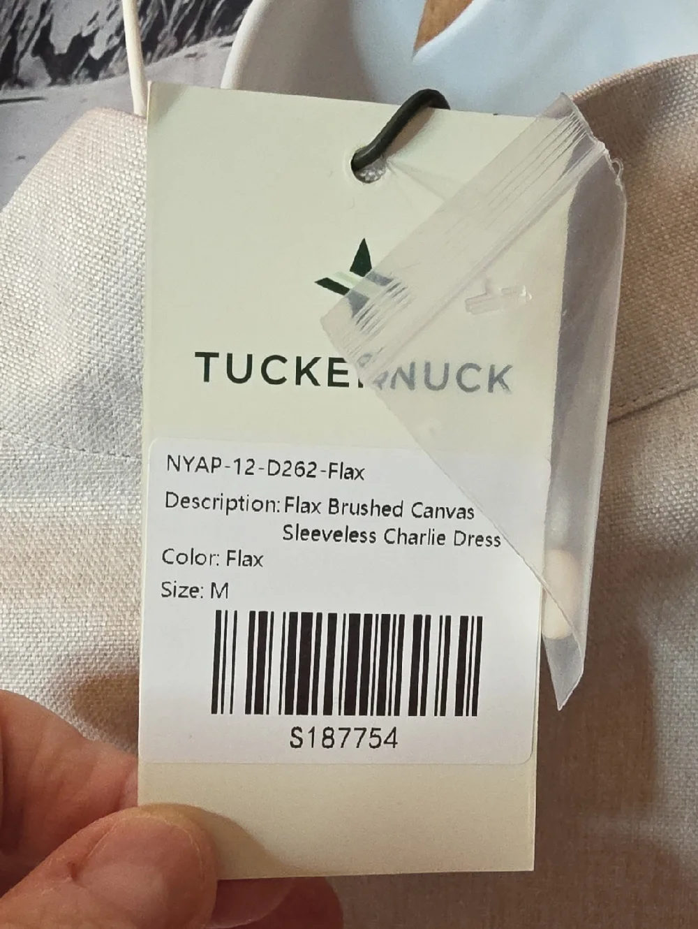 Tuckernuck Flax Brushed Canvas Sleeveless Charlie In Medium Tan W/cream Braiding - Picture 6 of 7